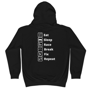 Eat Sleep Race Youth Hoodie- Back Print